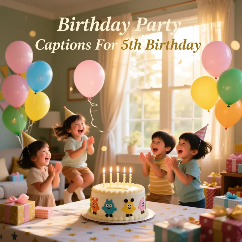 Birthday Party Captions For 5th Birthday
