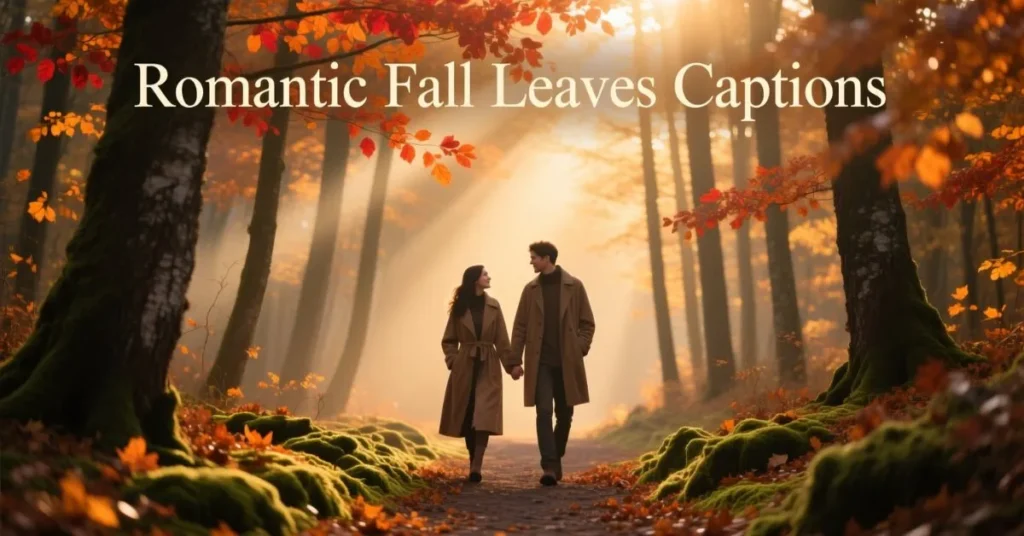 Romantic Fall Leaves Captions