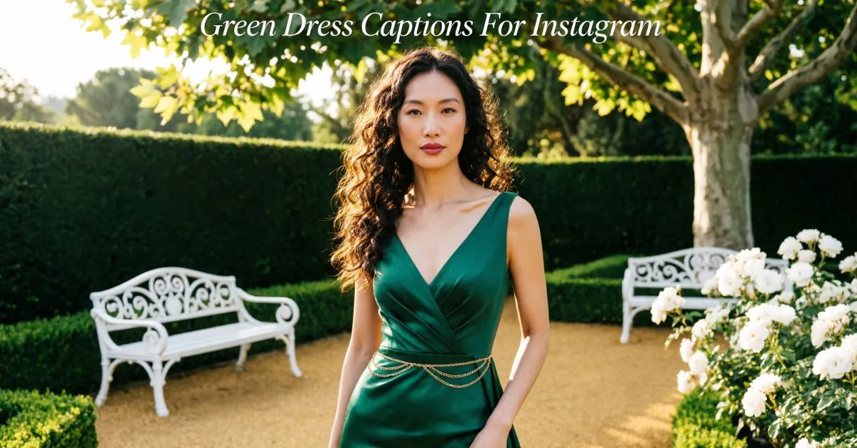 Green Dress Captions For Instagram